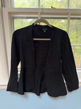 Black Ann Taylor Peplum Blazer Cardigan